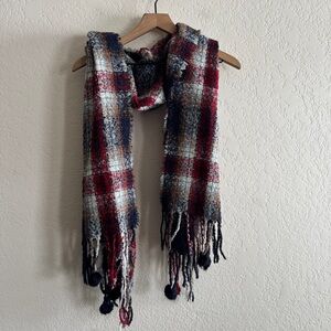 Maurices Plaid Scarf in Red, Blue, and White
